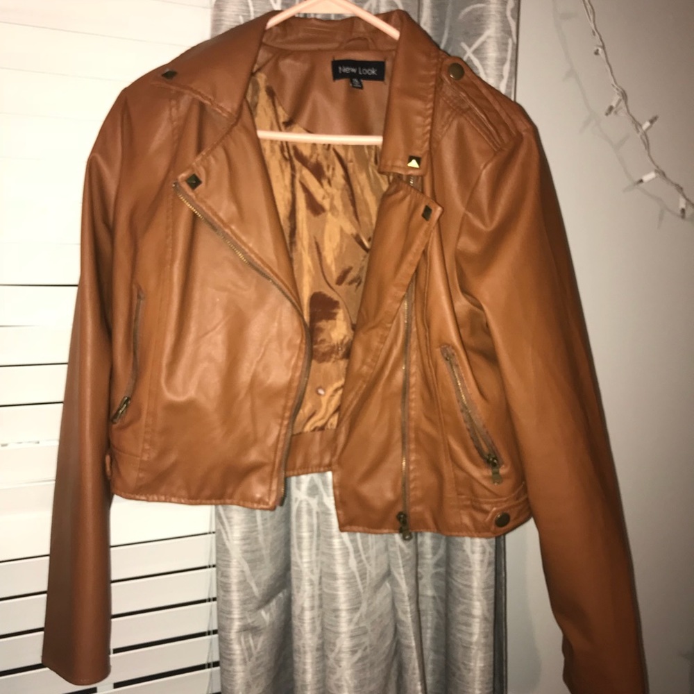 Brown leather jacket
